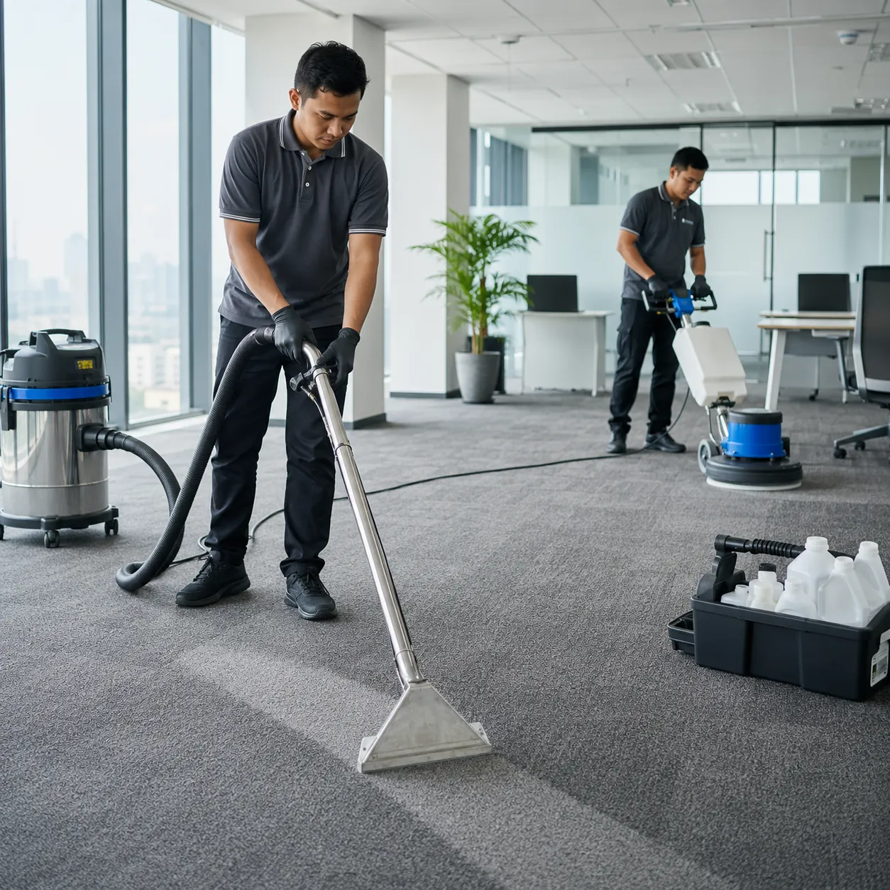 Karpet Kantor Modern Kembali Bersih dan Profesional