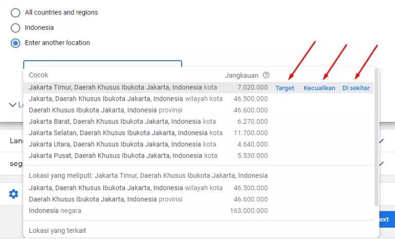 Lokasi Google Ads